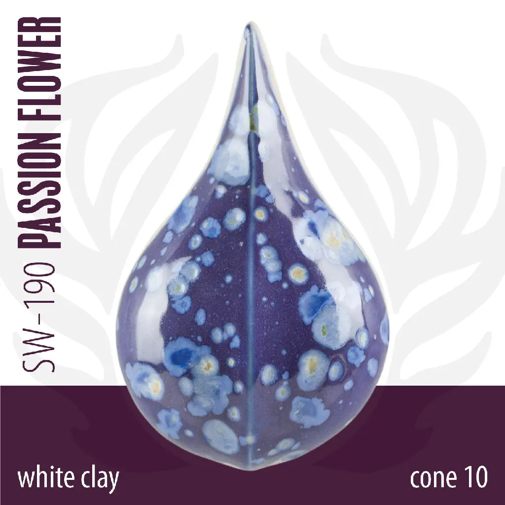 Passion Flower White Clay, Cone 10